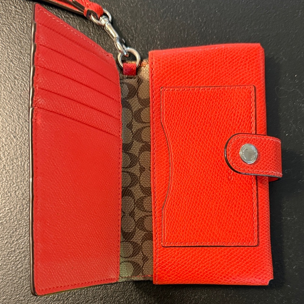 Coach Orange Wristlet Wallet - Picture 3 of 4